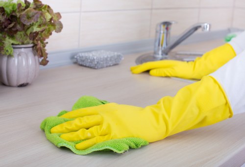 Carpet cleaning specialist assessing carpet fibres and stains